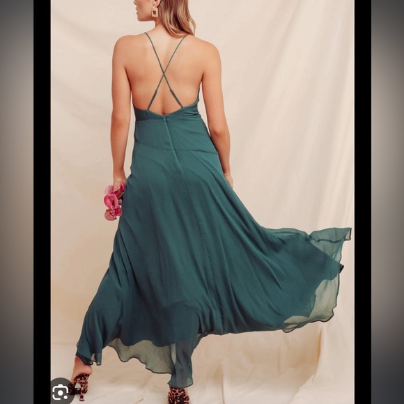 ASTR the label holland dress maxi emerald green small NWT - Picture 2 of 11